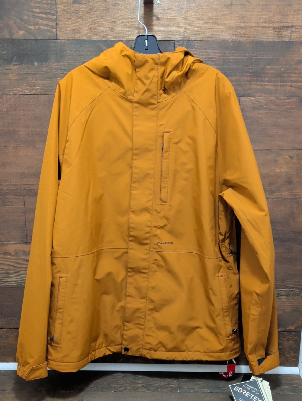 Volcom Men's Hooded Raincoat in Rusty Orange